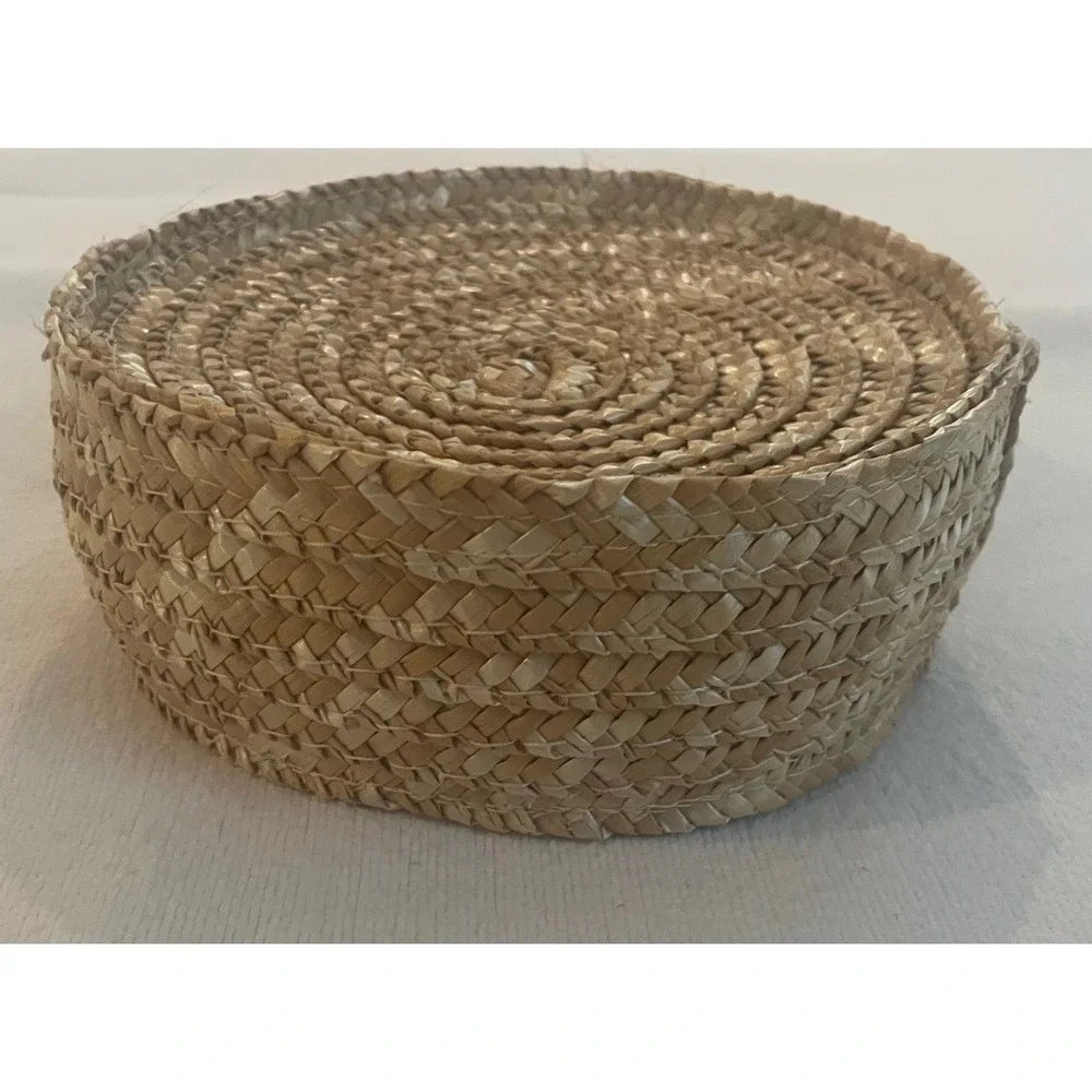 Miu Miu Parfums Round Woven Straw‎ Wristlet Vanity Case Cosmetic Travel Bag Gym